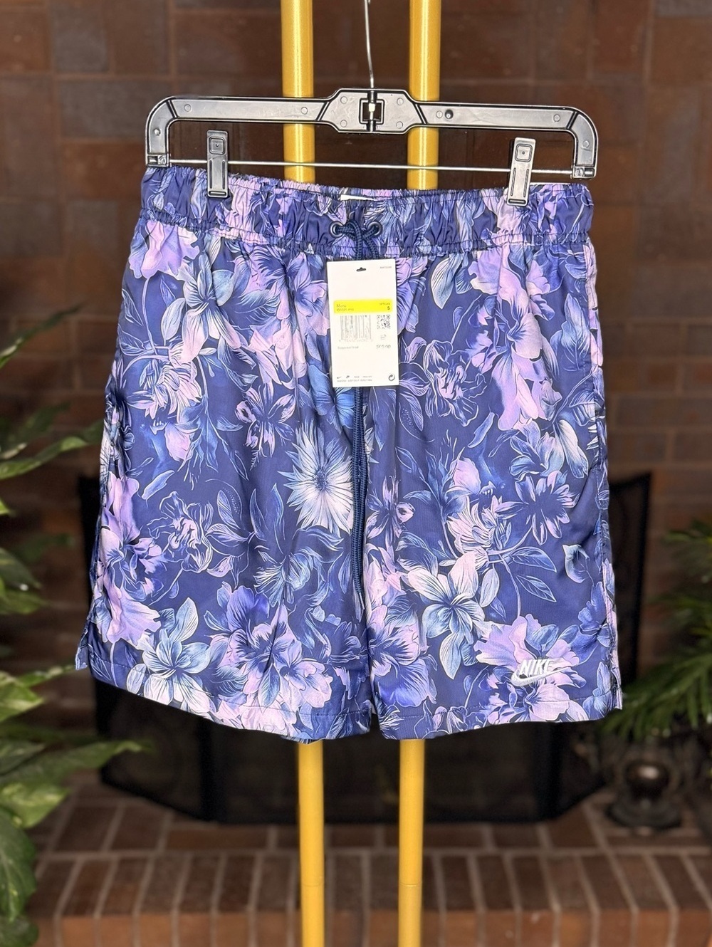 Nike Club Floral Flow Shorts Blue Purple IB8551-410 Men's Small NWT